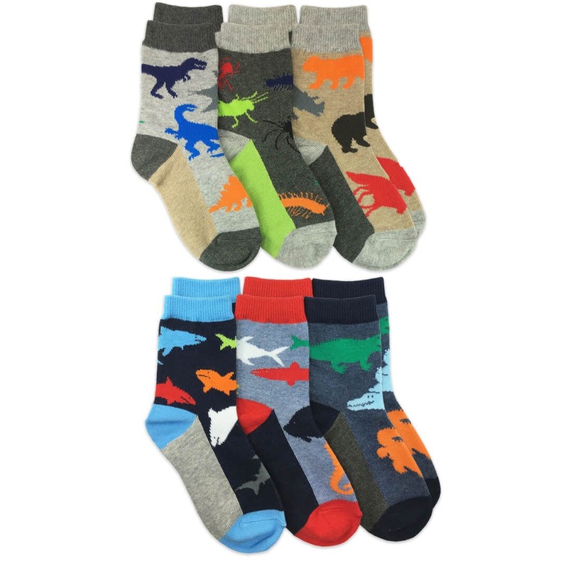 Jefferies 6pk Water & Land Animal Socks - 1184