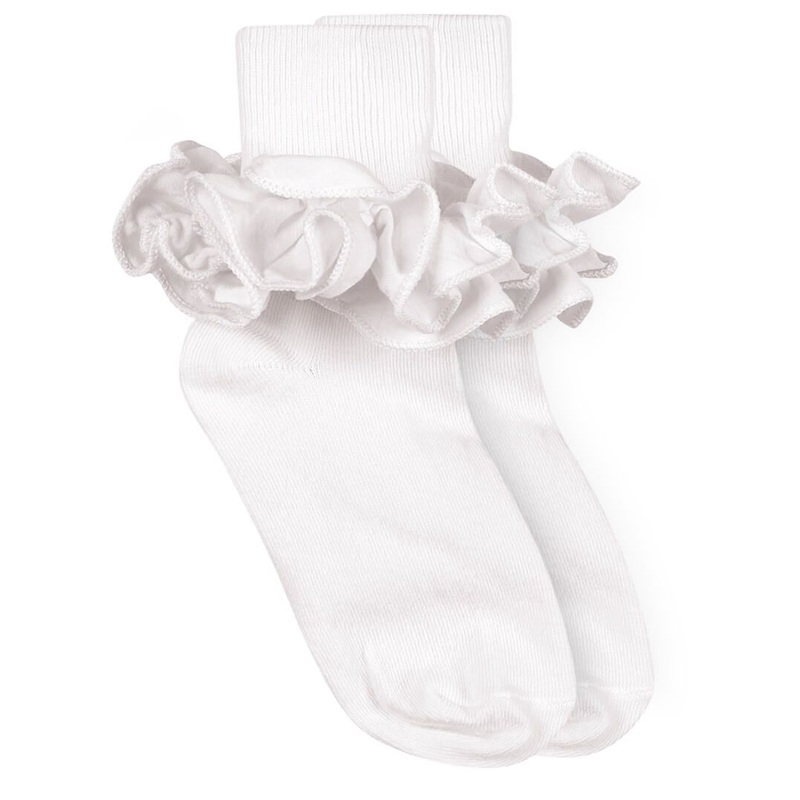 Jefferies Socks Misty Ruffle Lace Turn Cuff Socks