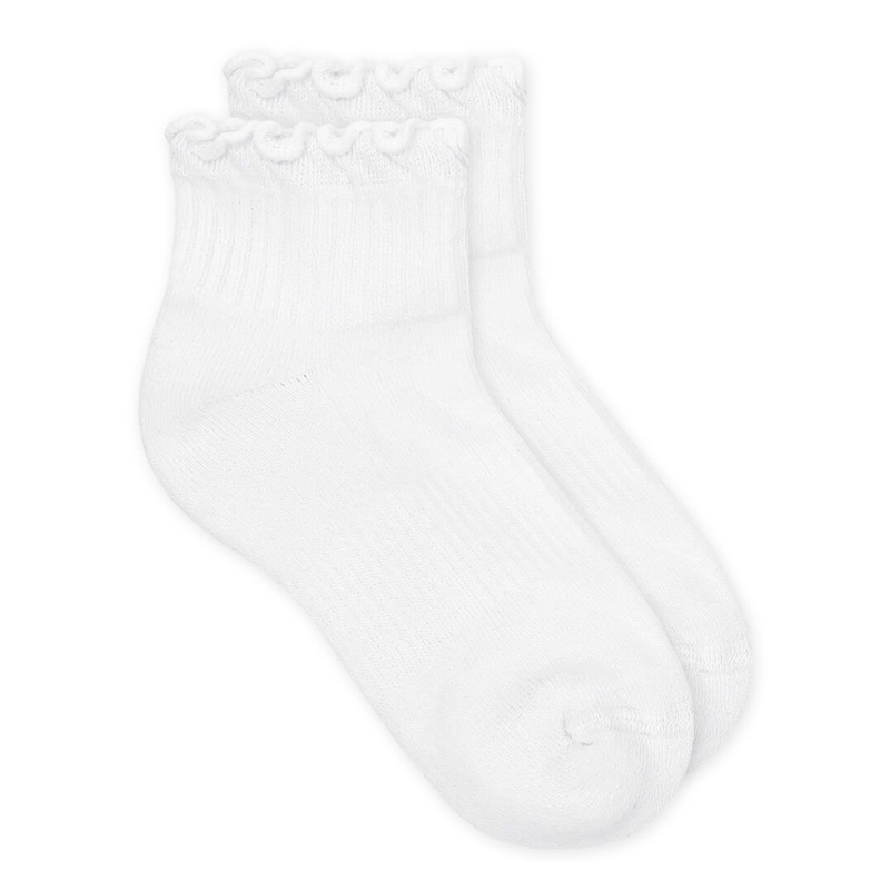 Jefferies Socks Smooth Toe Ruffle Ripple Edge Sport Quarter Socks