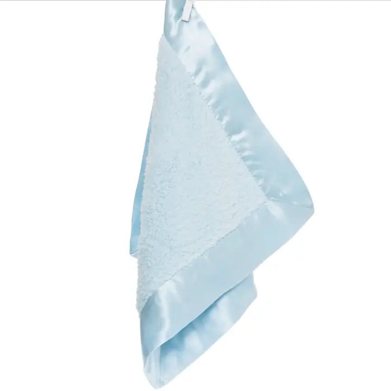 Little Giraffe Chenille Satin Blanky - Blue