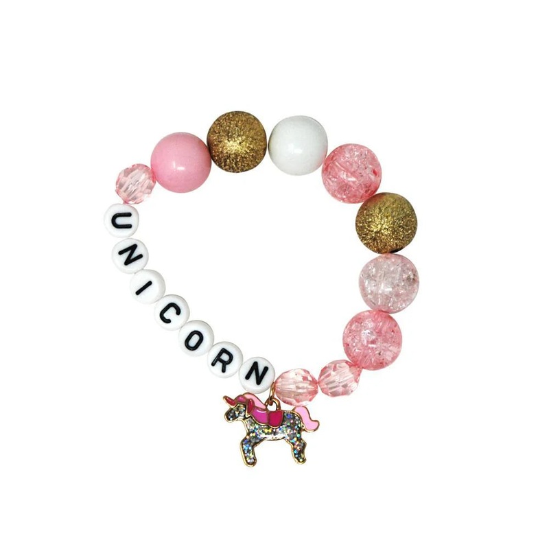 Pink Poppy Unicorn Letters & Charm Bracelet