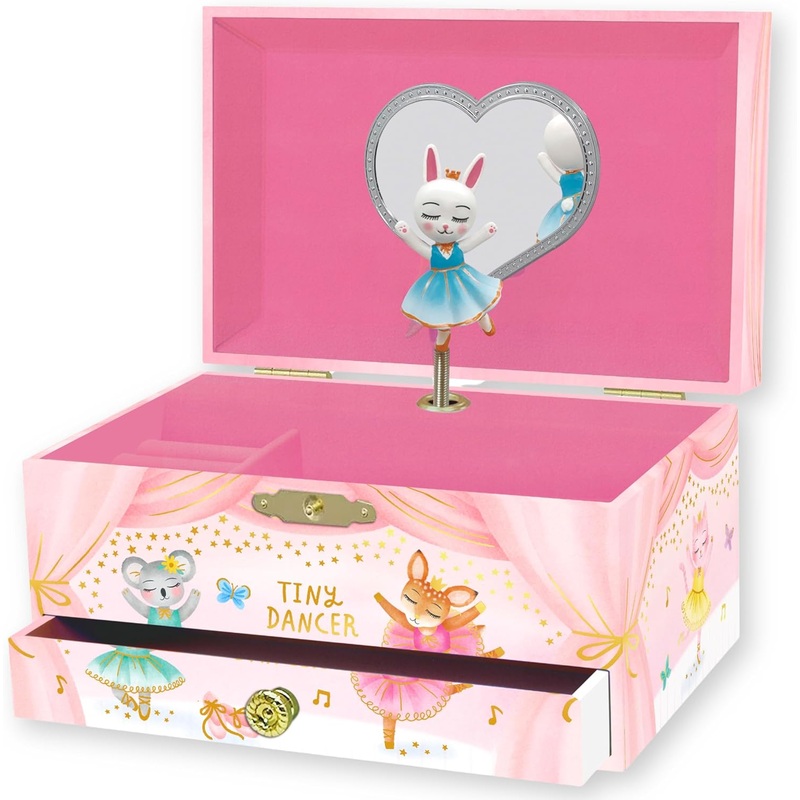 Animal Ballerina Musical Jewelry Box - Single Drawer
