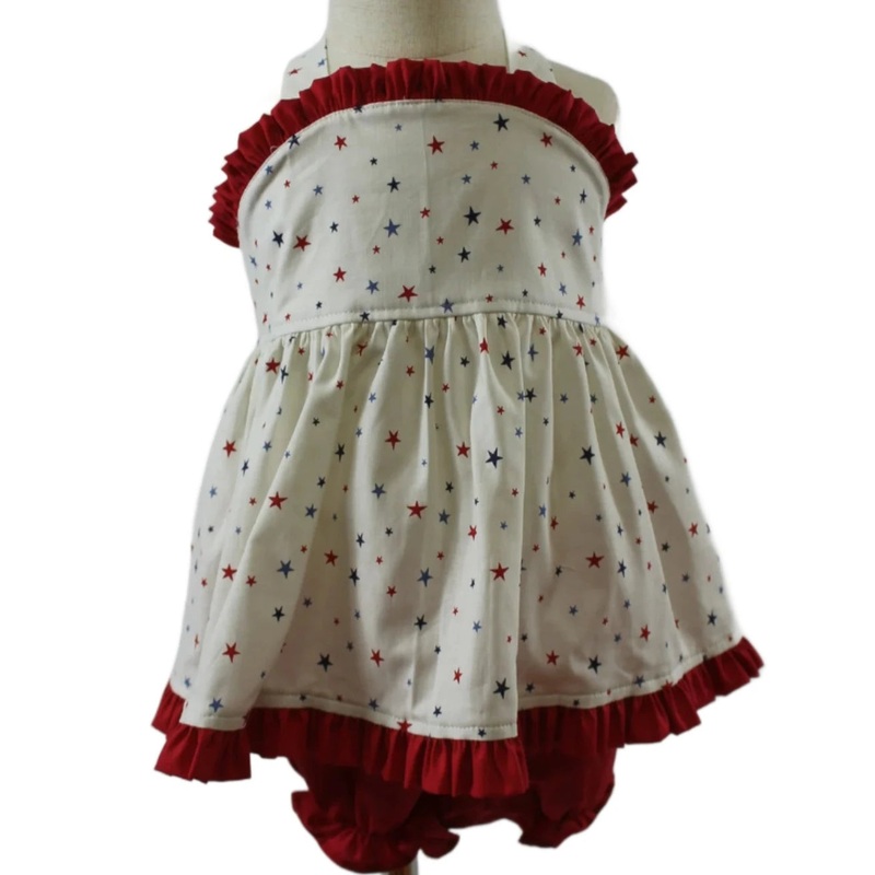 Anvy Kids Red/Blue Stars Charleston Bloomer Set