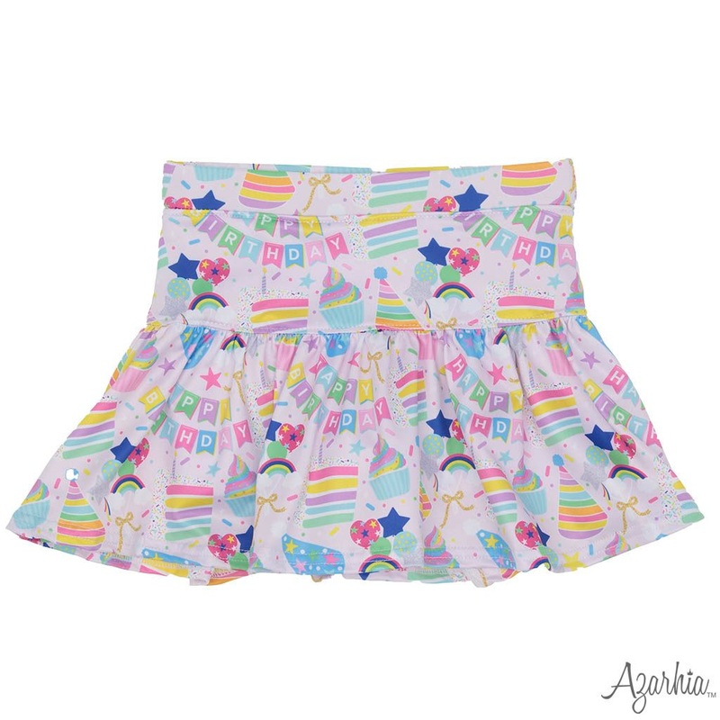 Azarhia Birthday Collage Gathered Skort