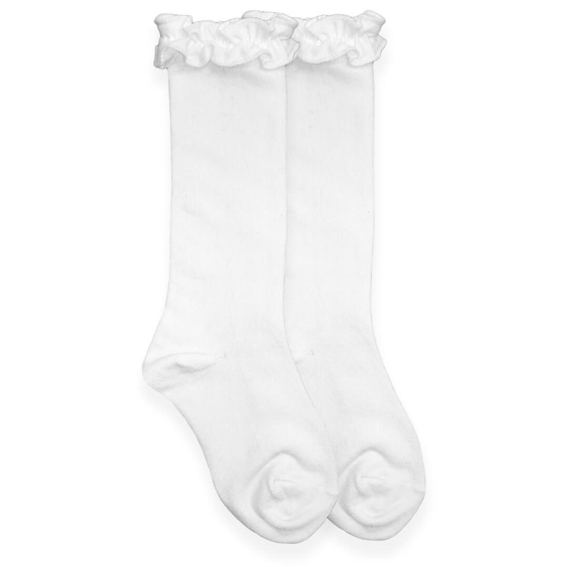 Jefferies Socks Knee High Ruffle Trim Socks