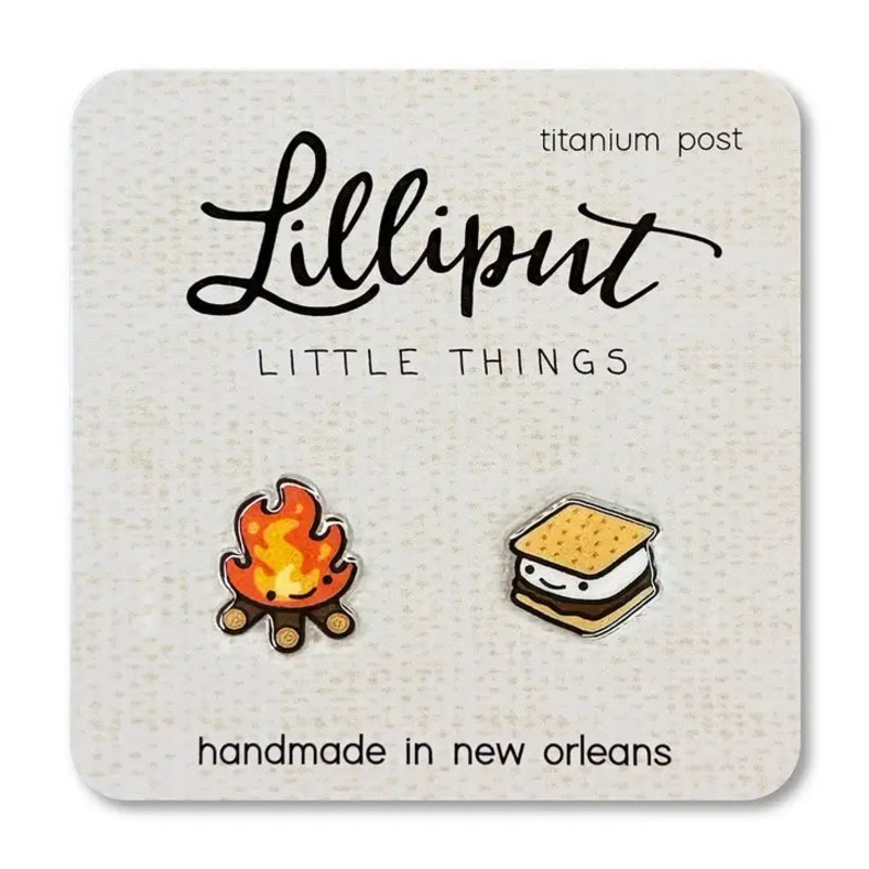 Lilliput Little Things Earrings - Campfire & Smores