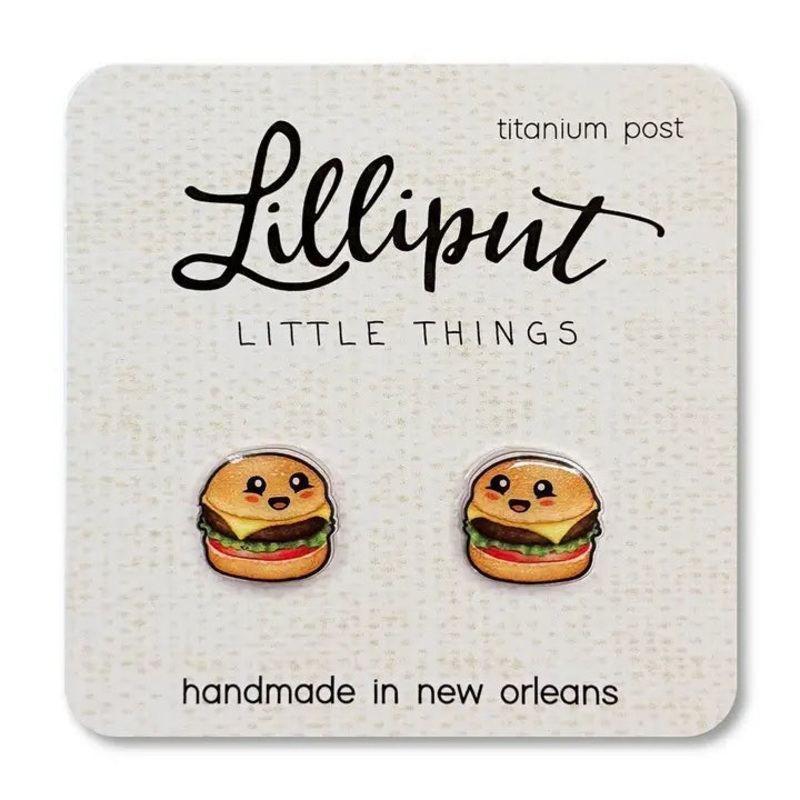 Lilliput Little Things Earrings - Kawaii Cheeseburger Earrings