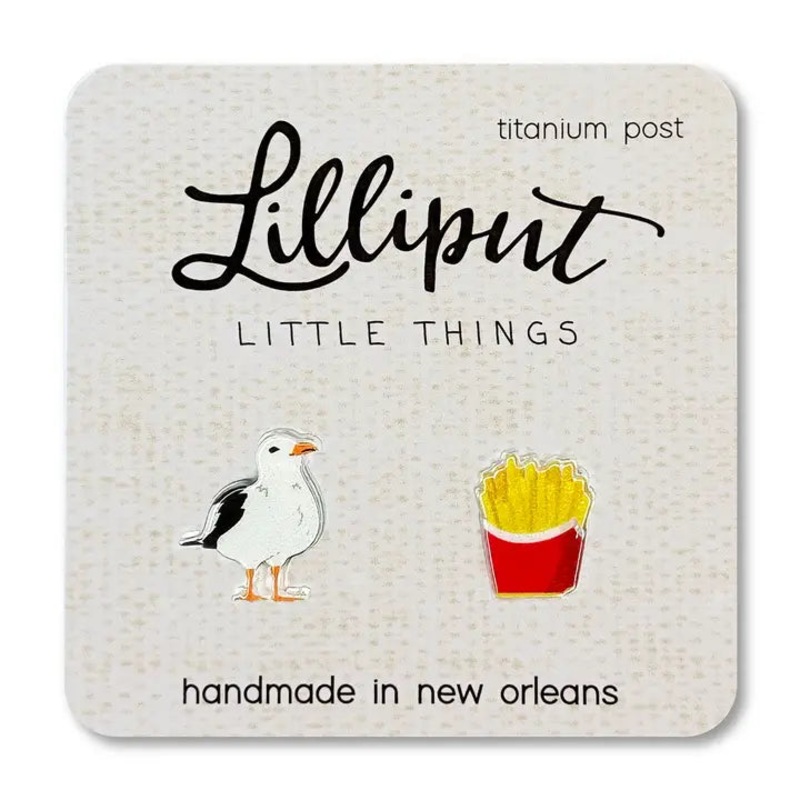 Lilliput Little Things Earrings - Seagull & French Fries