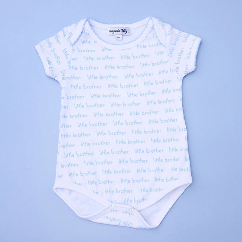 Magnolia Baby Little Brother Blue Printed Bodysuit