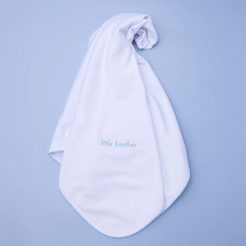 Magnolia Baby Little Brother Embroidered Receiving Blanket