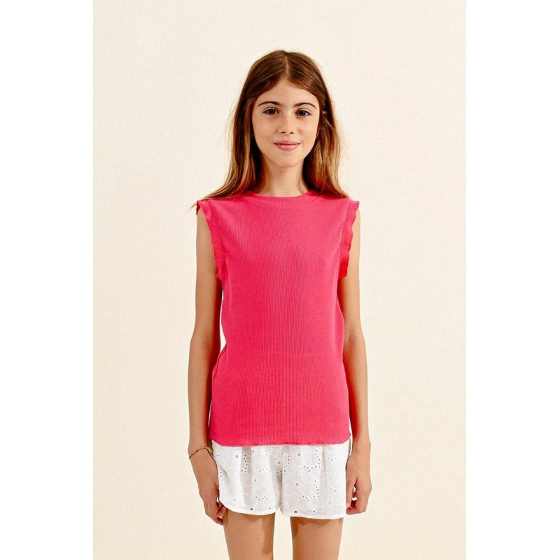 Molly Bracken Ruffle Knit Top - Fuchsia