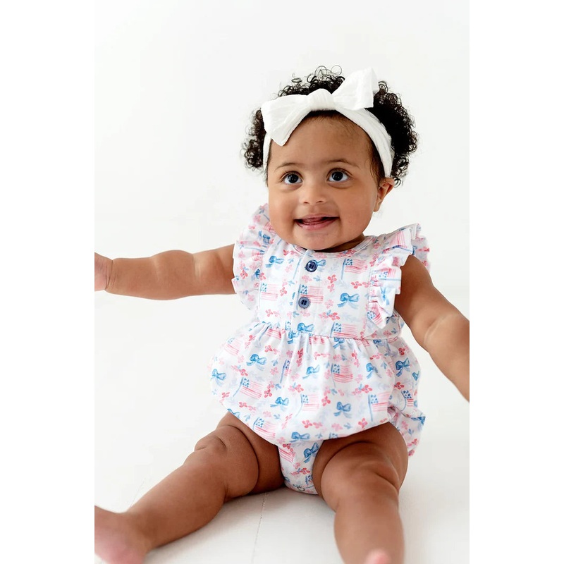 Ollie Jay Knit Patriotic Flags Betsy Romper