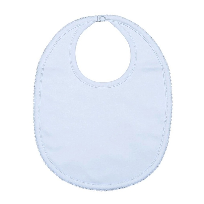 Baby Loren Blue Pima w/ Blue Trim Bib