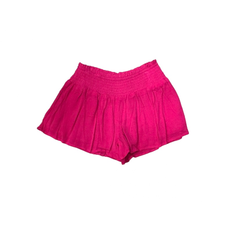 Flowy Smocked Waist Shorts - Fuchsia