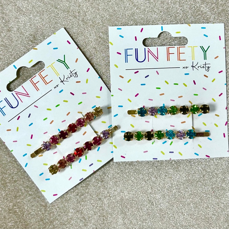 Fun Fety 2Pk Jeweled Hair Clips