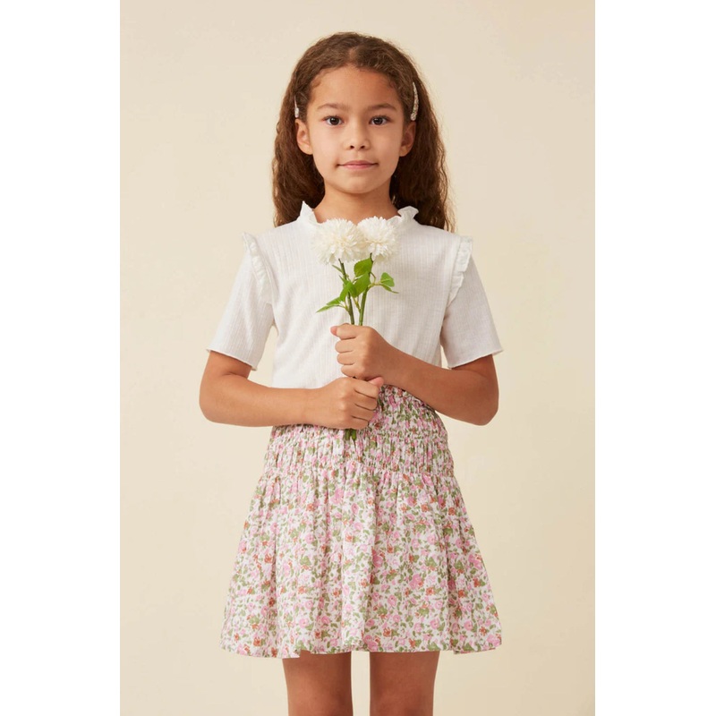 Hayden Girls Ditsy Floral Elastic Detailed Skirt