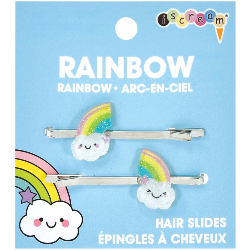 iScream 2Pk Rainbow Glitter Hair Clips