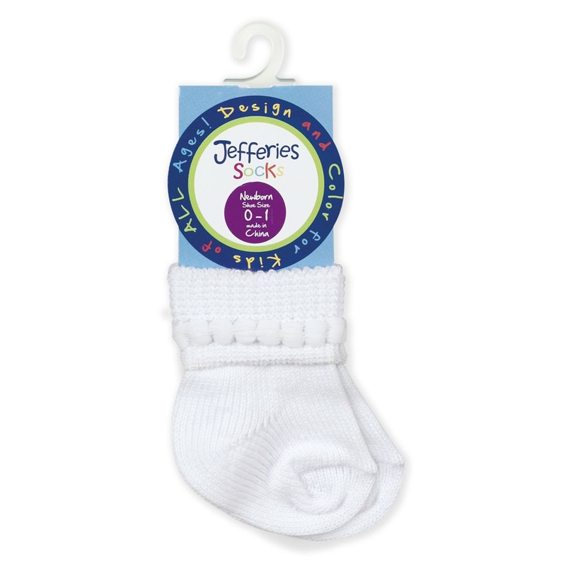Jefferies Socks 2Pc NB Bubble Booties - White