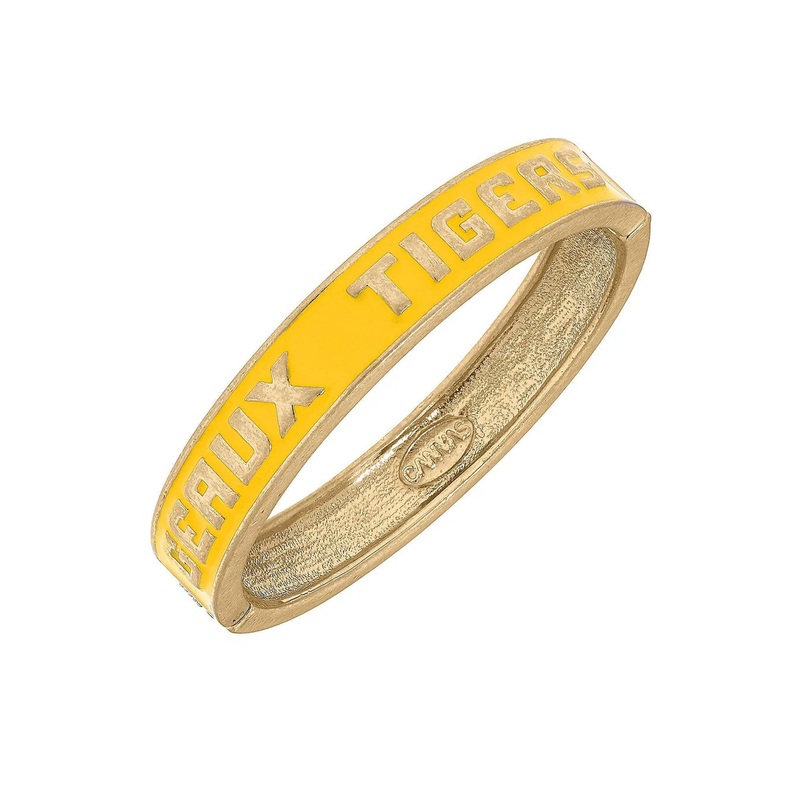 LSU Tigers Enamel Hinge Bangle Gold