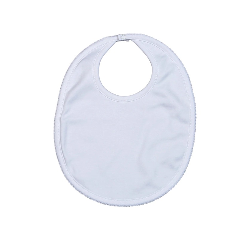 Baby Loren White w/ White Trim Bib