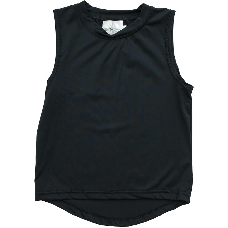Belle Cher Athletic Black High Low Tank Top