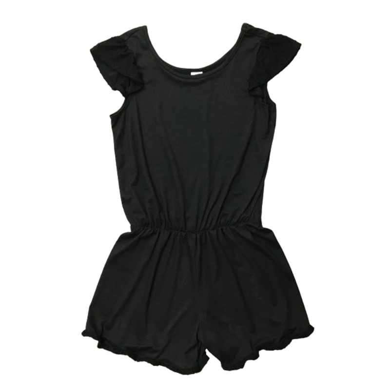 Black Flutter Sleeve Romper