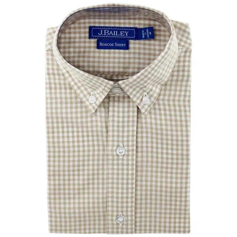 J. Bailey Roscoe Khaki Check Button Down