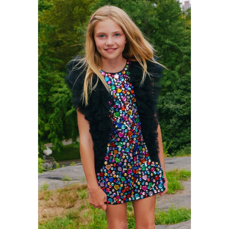 Lola and the Boys Bejeweled Gem Dress