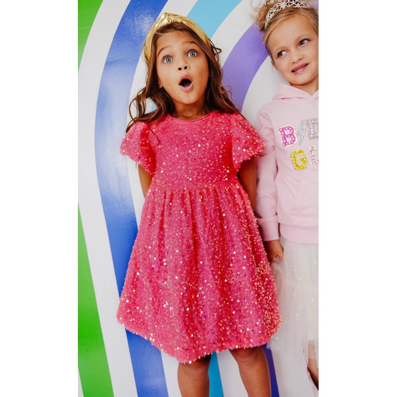 Lola and the Boys Margot Sequin Velour Dress