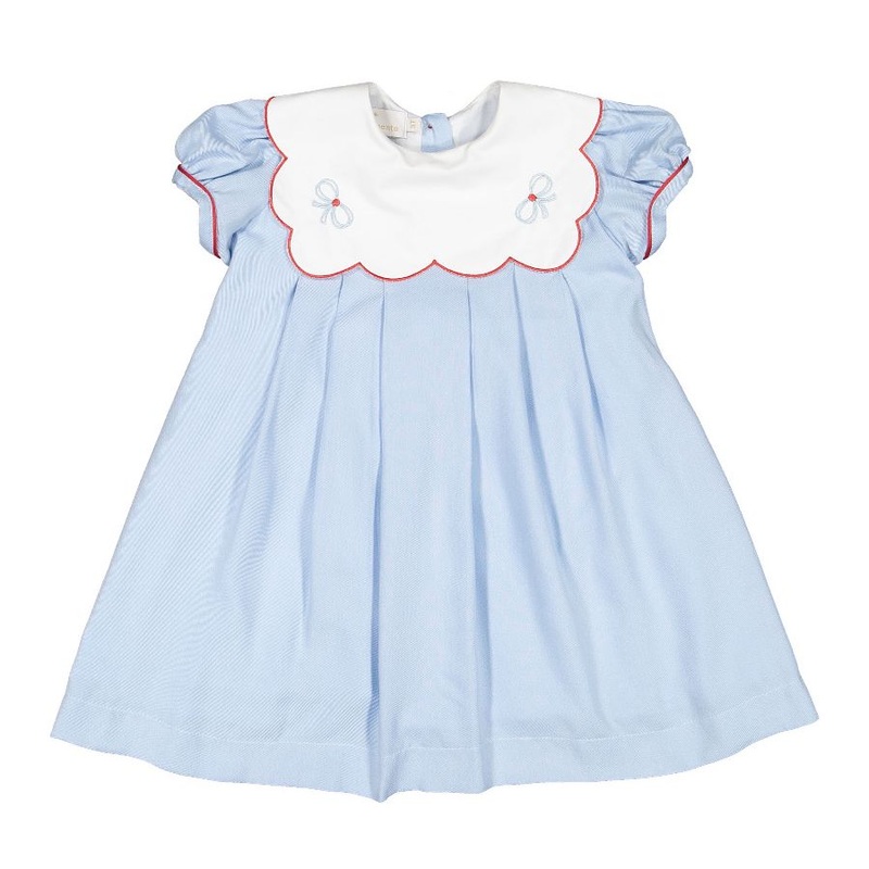 Sal & Pimenta Blue Embroidered Tea Time Dress
