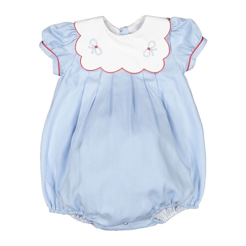 Sal & Pimenta Blue Embroidered Tea Time Romper