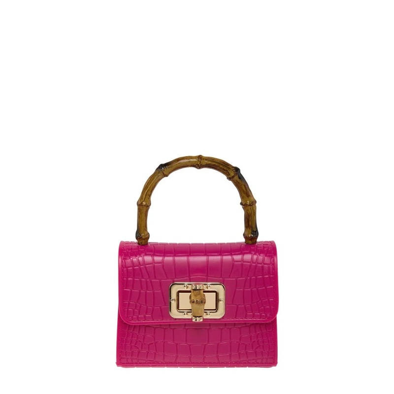 Tiny Crocodile Mini Jelly Bamboo Handle Bag