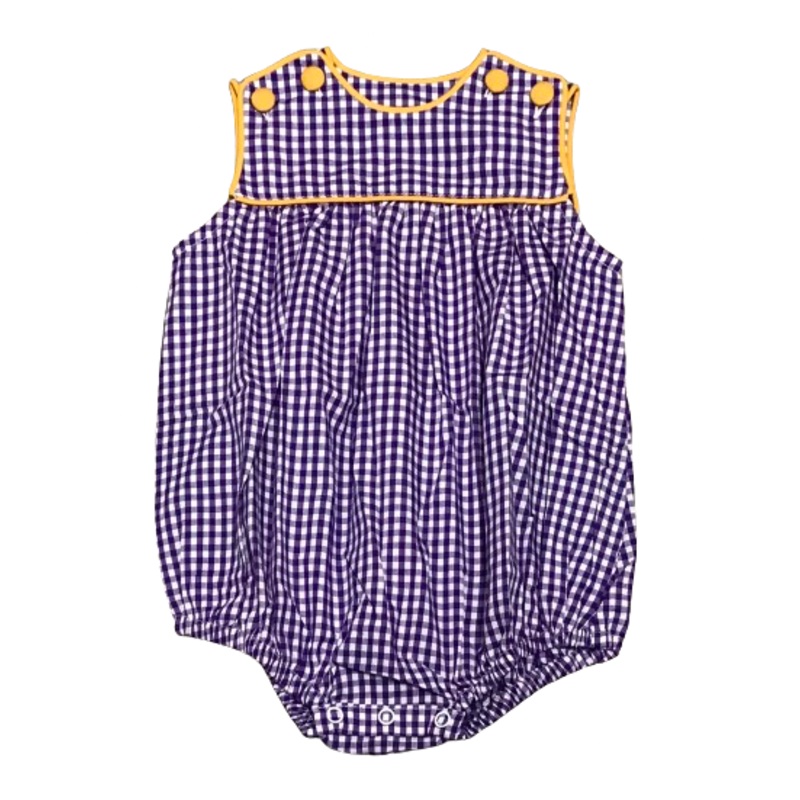 Unisex Purple/Gold Gingham Bubble