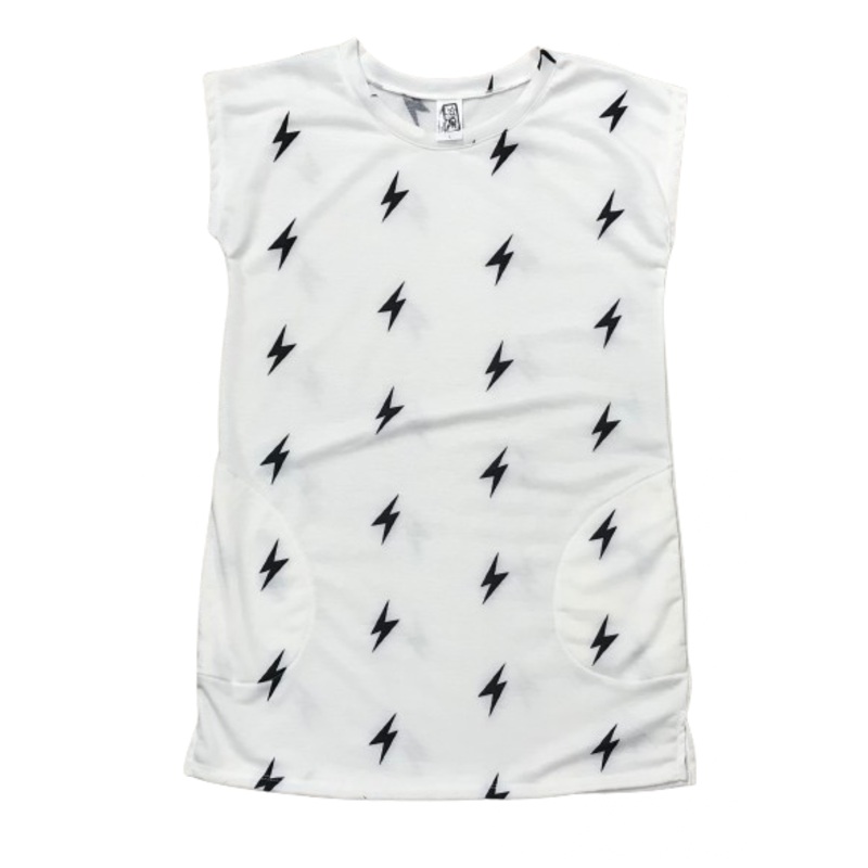 White Bolt T-Shirt Dress