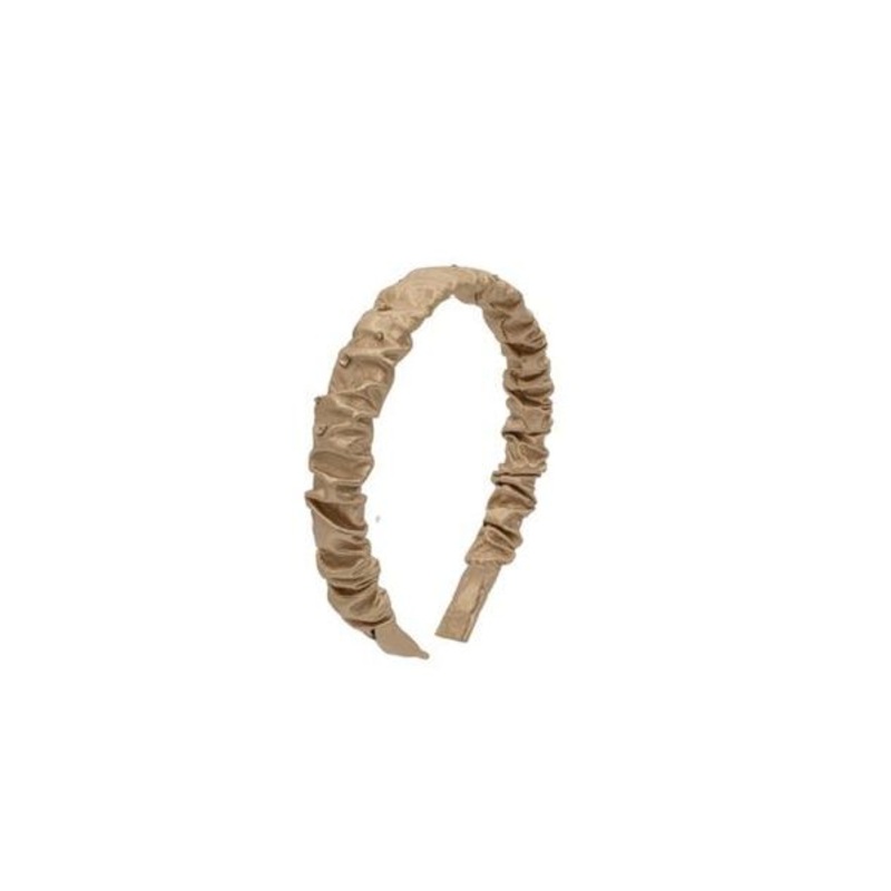 Bari Lynn Metallic Crystallized Leather Crinkle Headband