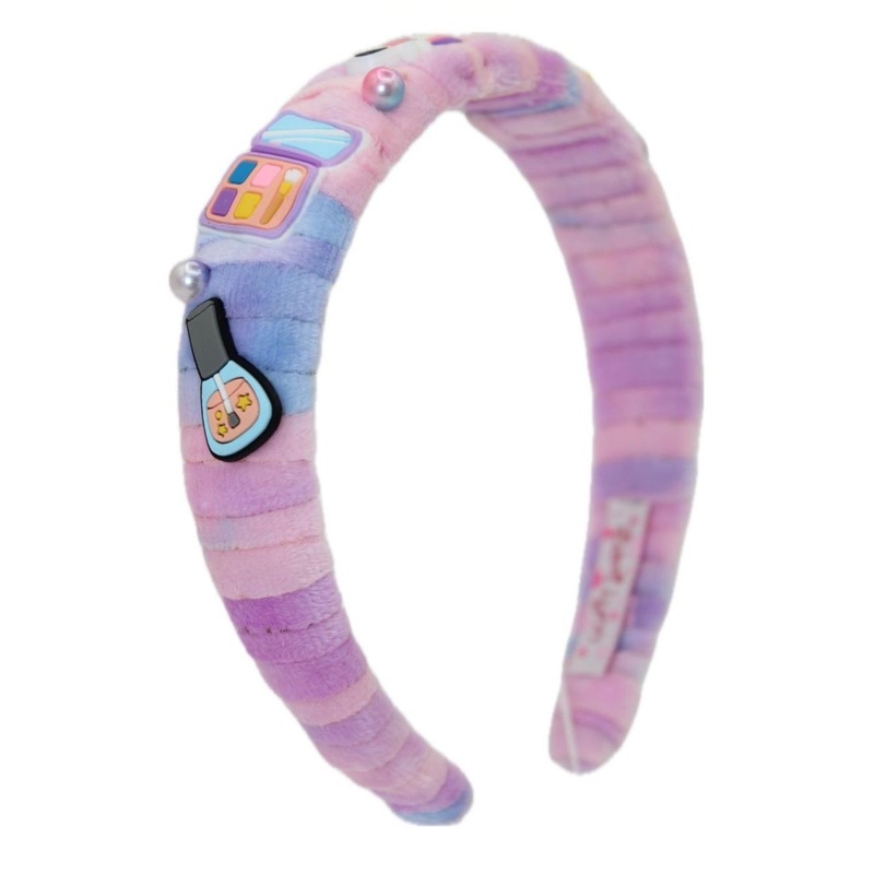 Bari Lynn Padded Plush Wrap Headband with Charms - Pastel