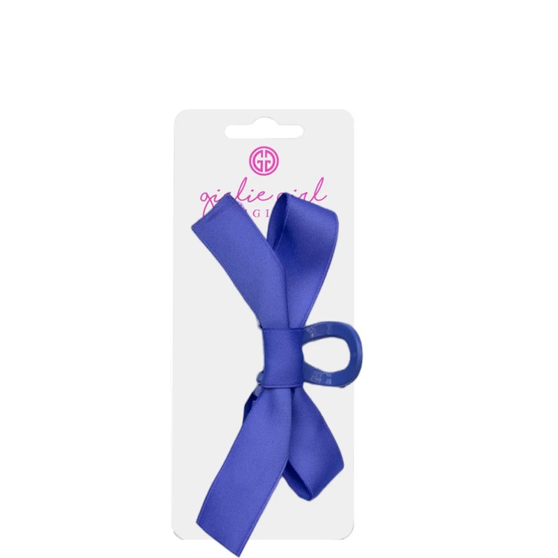 Claw Clip with Satin Ribbon - Purple