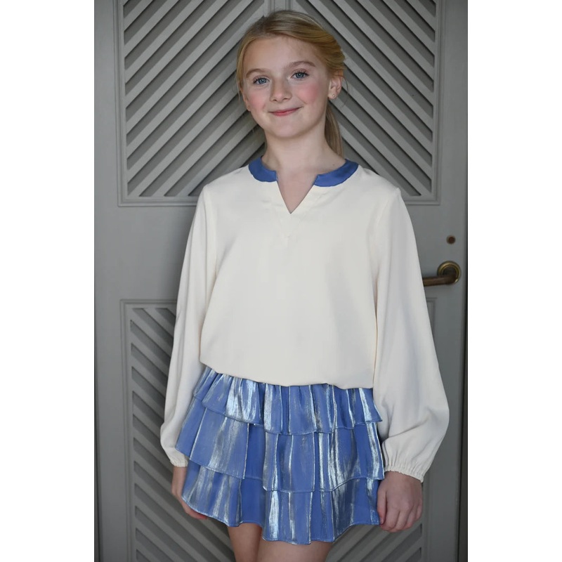 Pleat Collection Luna Skirt - Blue Shimmer