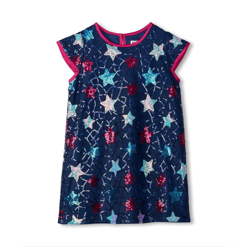 Starry Sky Cap Sleeve Party Dress