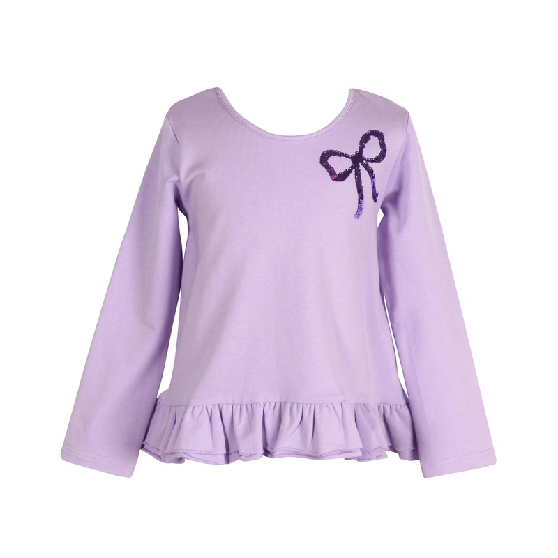 The Yellow Lamb Tinley Lavender Top with Sequin Bow