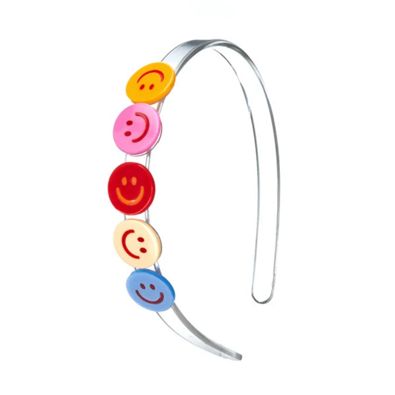 Acrylic Headband - Centipede Multi Color Smiley