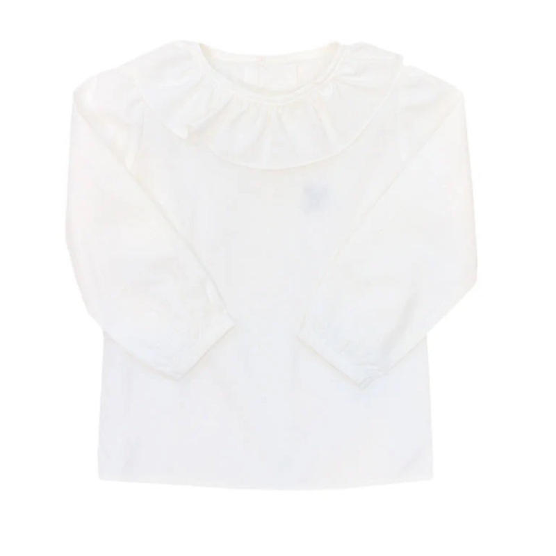 Bailey Boys White Piped Shirt with Ruffle