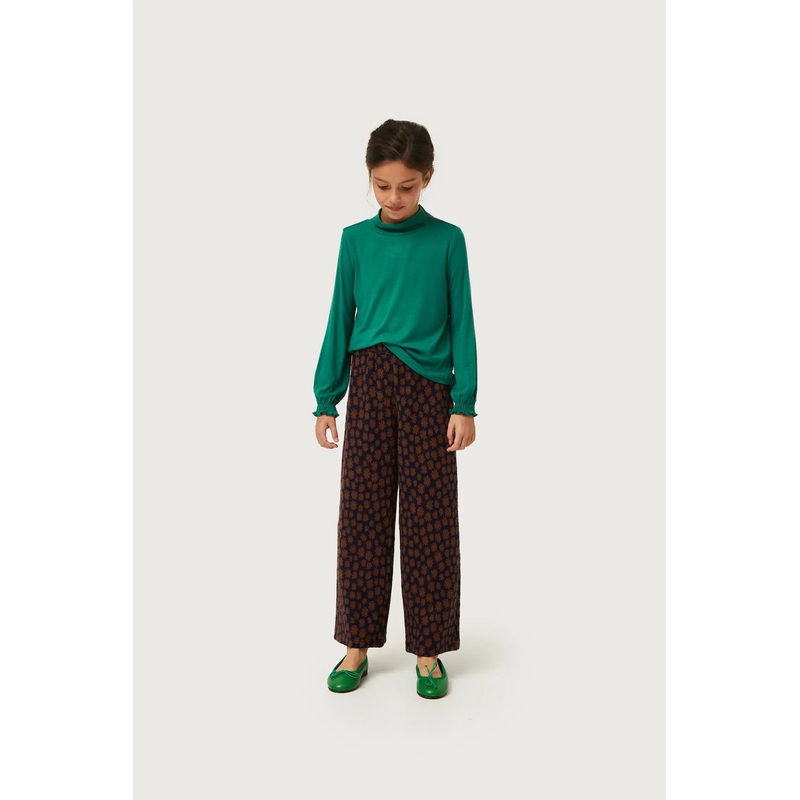 Girls Green Knit Turtleneck Top