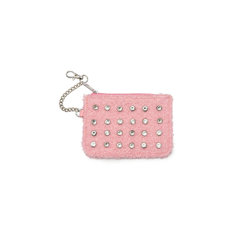 Pink Crystal Key Chain Pouch
