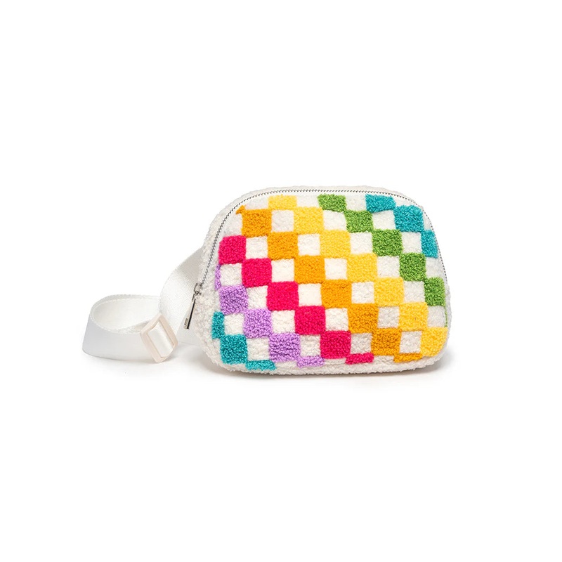 Rainbow Checker Belt Bag