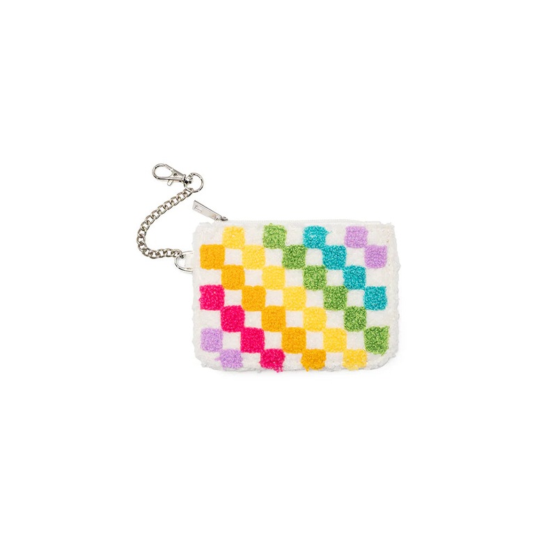 Rainbow Checker Key Chain Pouch