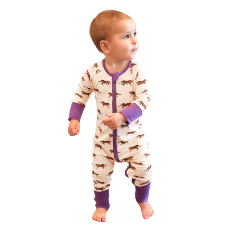 Southern Slumber Purple Tiger Double Zipper Bamboo Sleeper