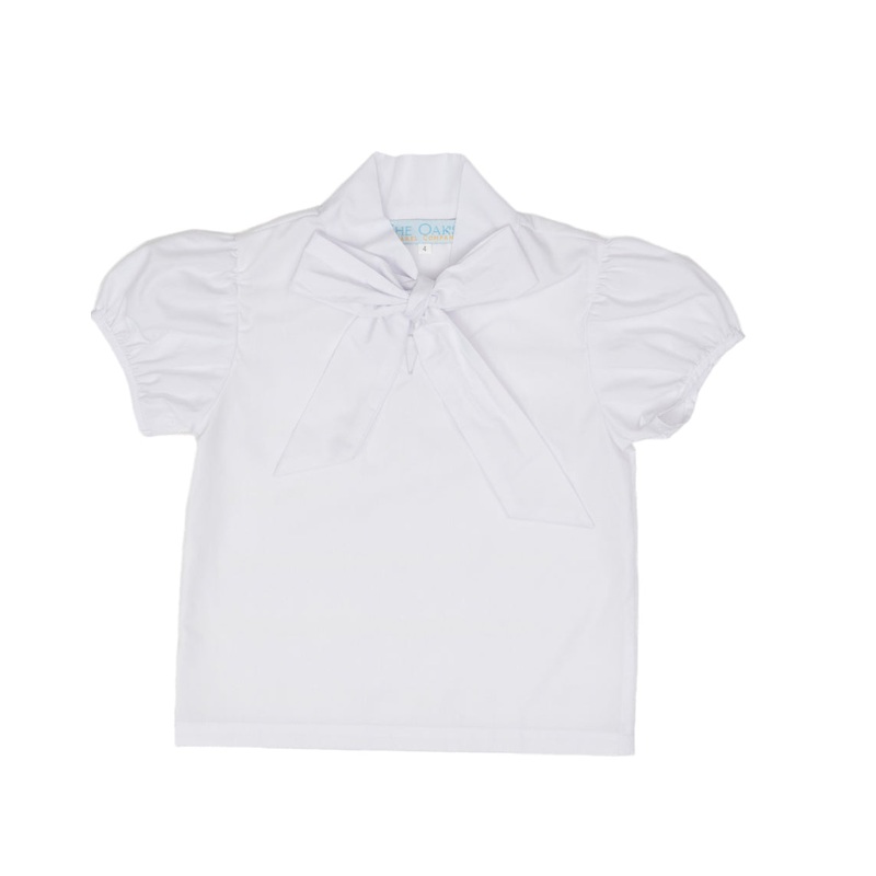 The Oaks White Short-Sleeved Jane Bow Blouse