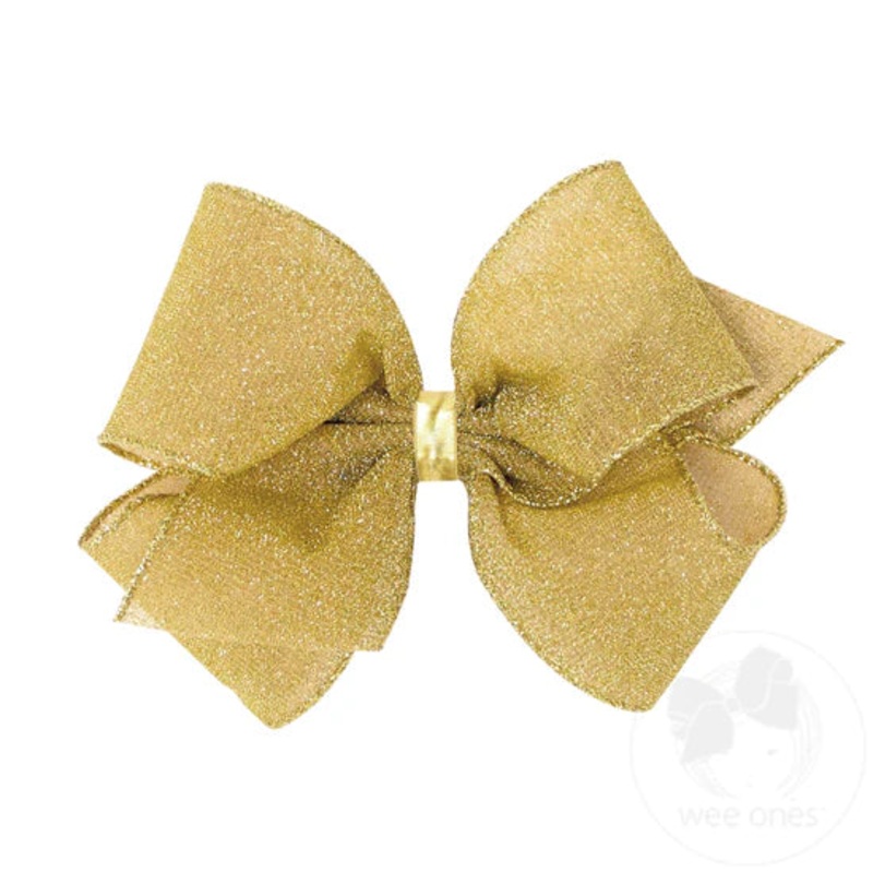 Wee Ones King Sparkle Glimmer Textured Bow - Gold