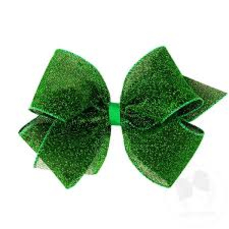 Wee Ones King Sparkle Glimmer Textured Bow - Green